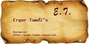 Erger Tamás névjegykártya